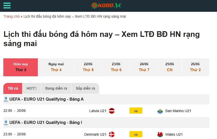 KQBD VC – Cẩm nang dành cho dân mê thể thao