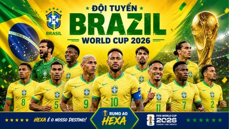 Đội Tuyển Brazil World Cup 2026 – Danh Sách, Thứ Hạng FIFA & Cơ Hội Vô Địch