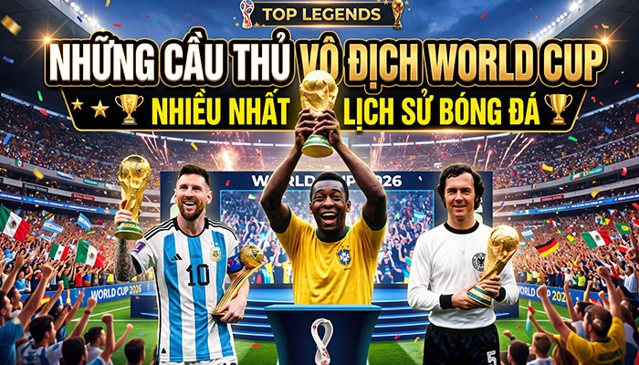 Những cầu thủ vô địch World Cup nhiều nhất lịch sử bóng đá